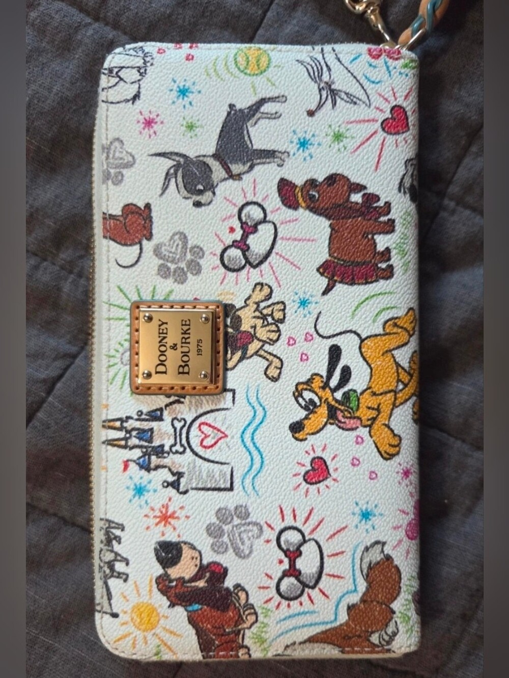 Dooney & Bourke Disney Dogs Sketch Wallet/Wristlet With Strap